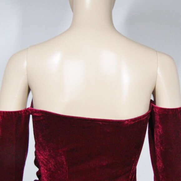 LOVERS & FRIENDS NWT VELVET Lucia Burgandy Red WHIMSIGOTH Party Mini Dress S - Picture 6 of 10